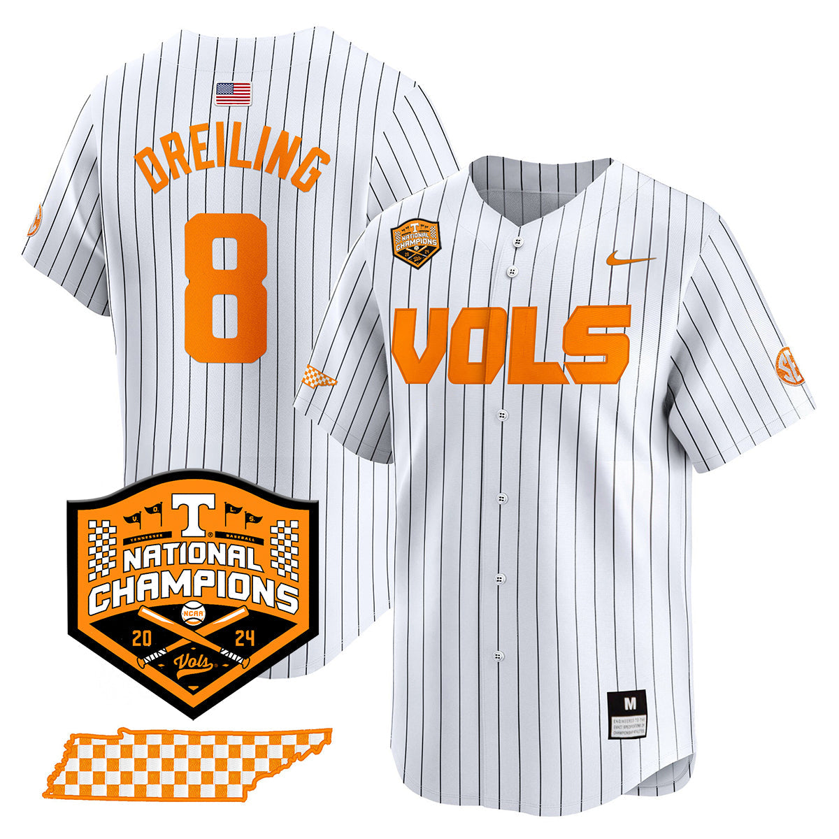 Tennessee 2024 Baseball College World Series Champions Limited Jersey V2 - All Stitched