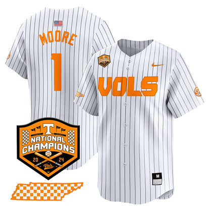 Tennessee 2024 Baseball College World Series Champions Limited Jersey V2 - All Stitched