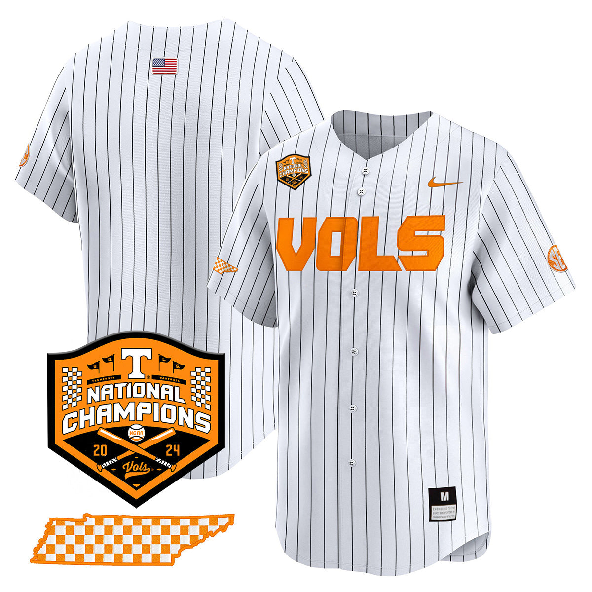 Tennessee 2024 Baseball College World Series Champions Limited Jersey V2 - All Stitched