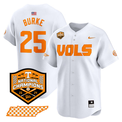 Tennessee 2024 Baseball College World Series Champions Limited Jersey V2 - All Stitched