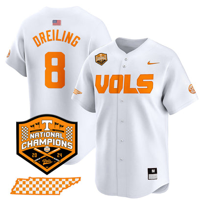 Tennessee 2024 Baseball College World Series Champions Limited Jersey V2 - All Stitched