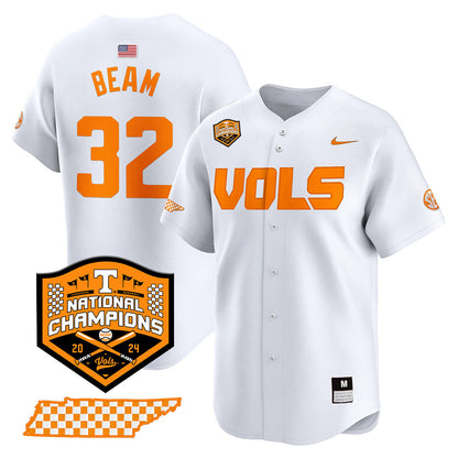 Tennessee 2024 Baseball College World Series Champions Limited Jersey V2 - All Stitched