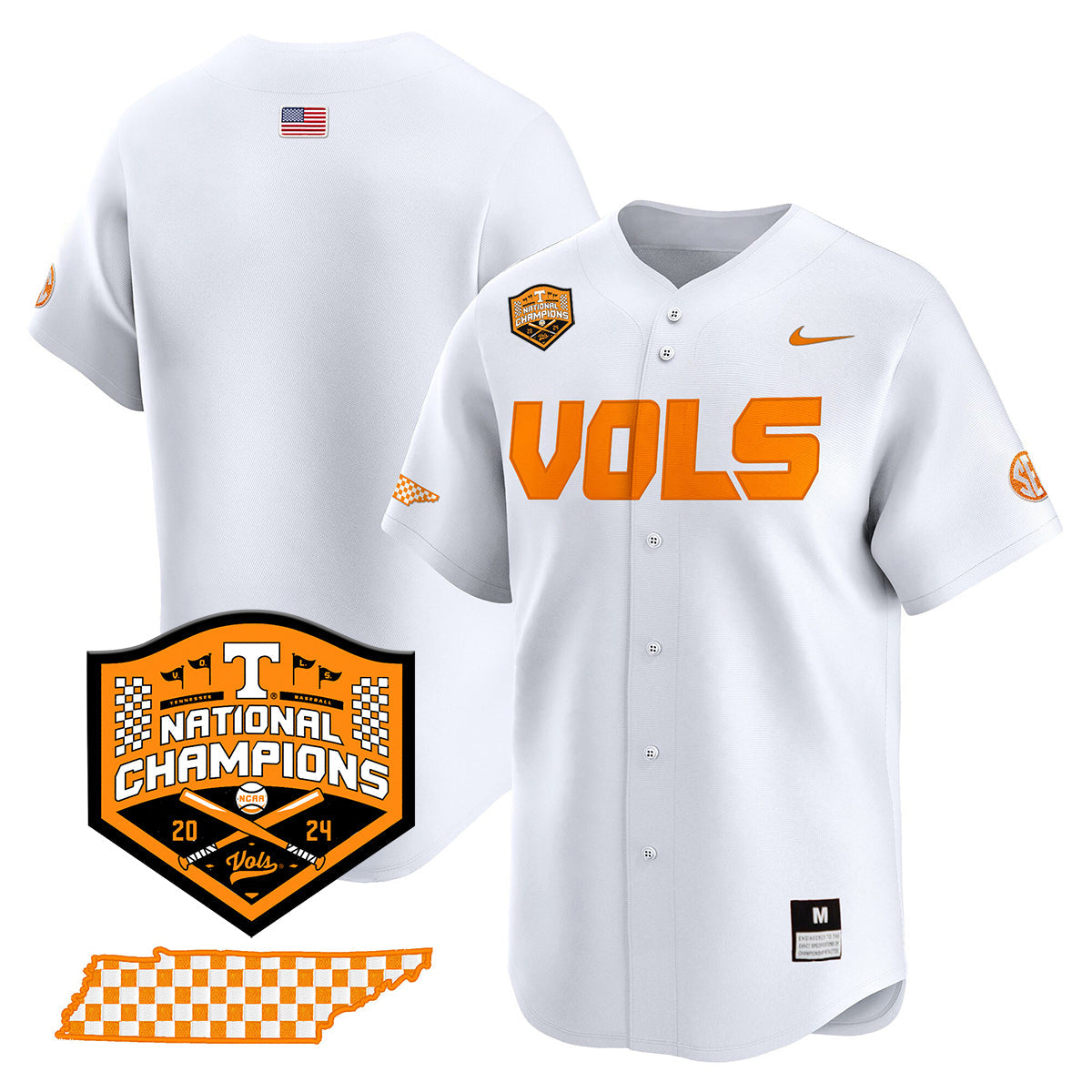 Tennessee 2024 Baseball College World Series Champions Limited Jersey V2 - All Stitched