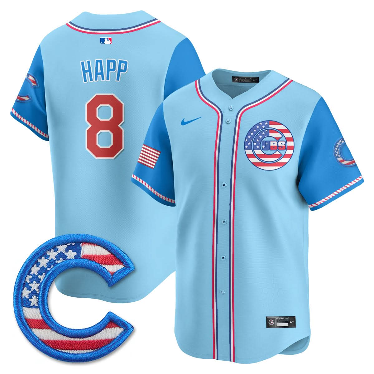 Chicago Cubs 2025 Fourth of July Jersey - All Stitched
