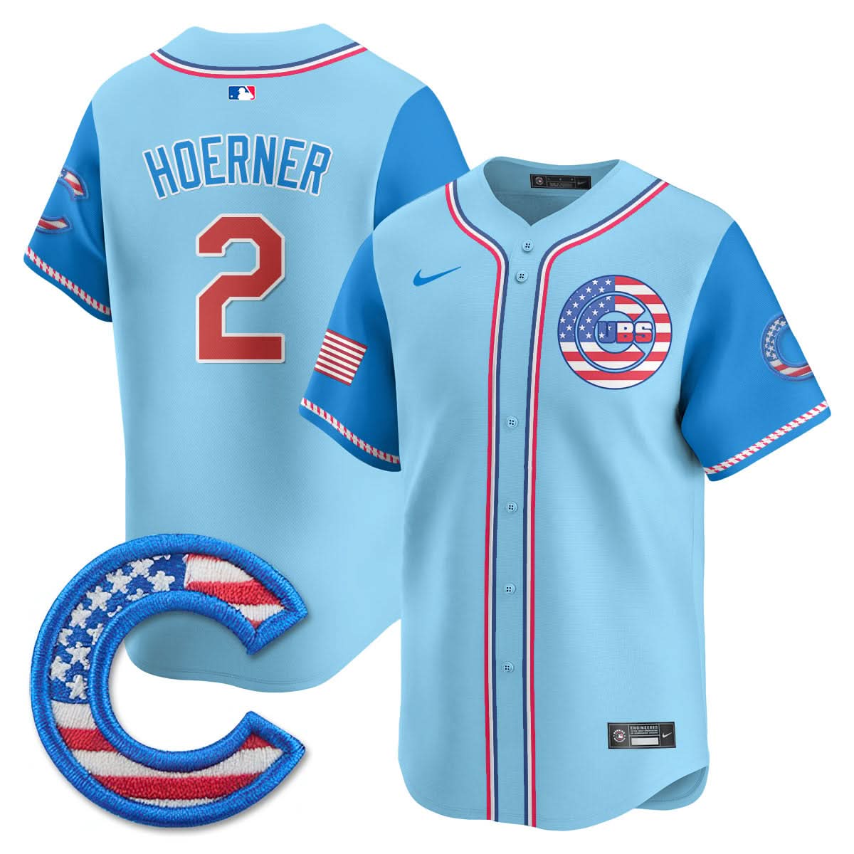 Chicago Cubs 2025 Fourth of July Jersey - All Stitched