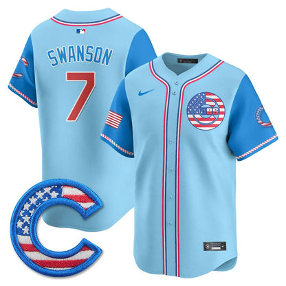 Chicago Cubs 2025 Fourth of July Jersey - All Stitched