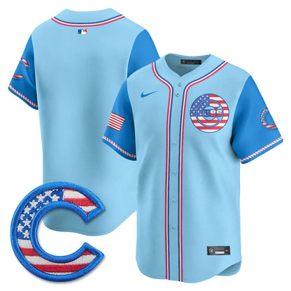 Chicago Cubs 2025 Fourth of July Jersey - All Stitched