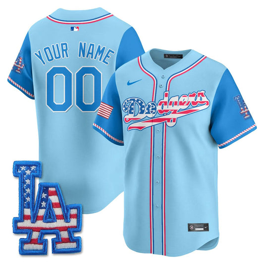 Los Angeles Dodgers 2025 Fourth of July Custom Jersey - All Stitched