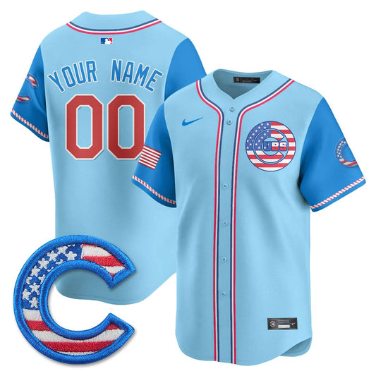 Chicago Cubs 2025 Fourth of July Custom Jersey - All Stitched