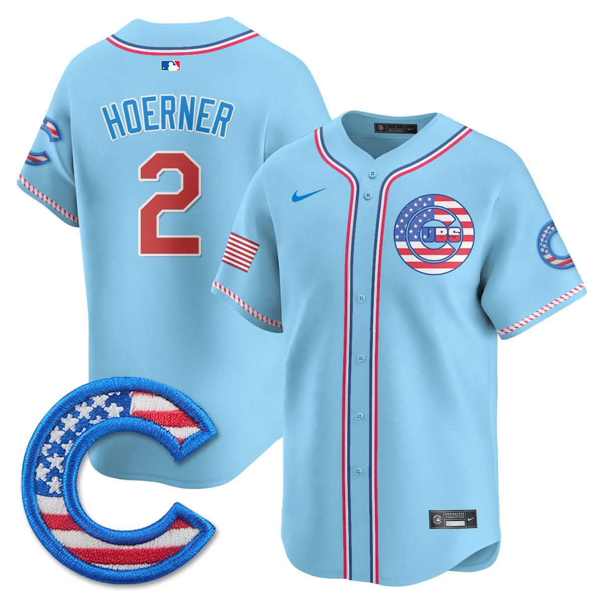 Chicago Cubs 2025 Fourth of July Jersey - All Stitched
