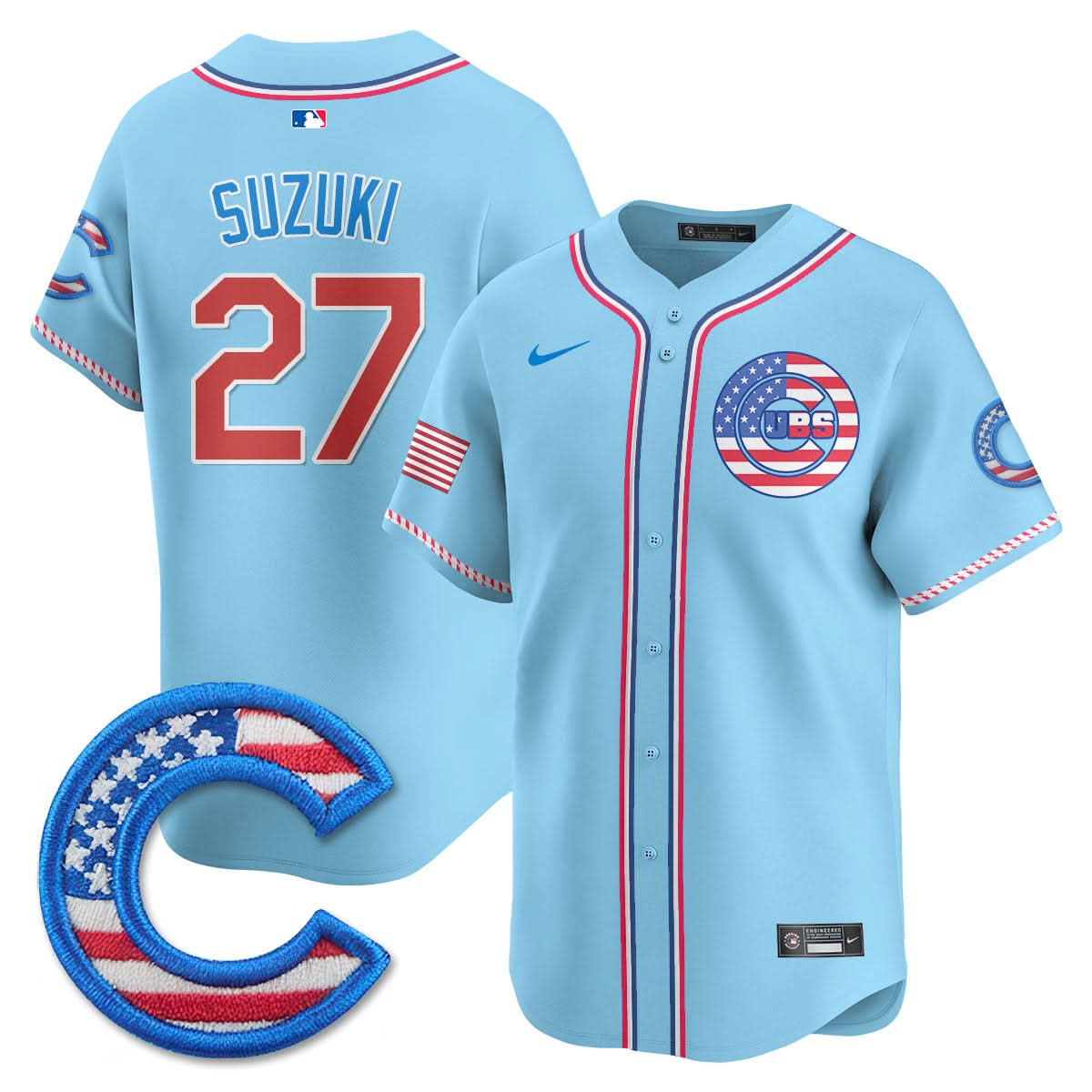 Chicago Cubs 2025 Fourth of July Jersey - All Stitched
