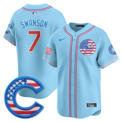 Chicago Cubs 2025 Fourth of July Jersey - All Stitched