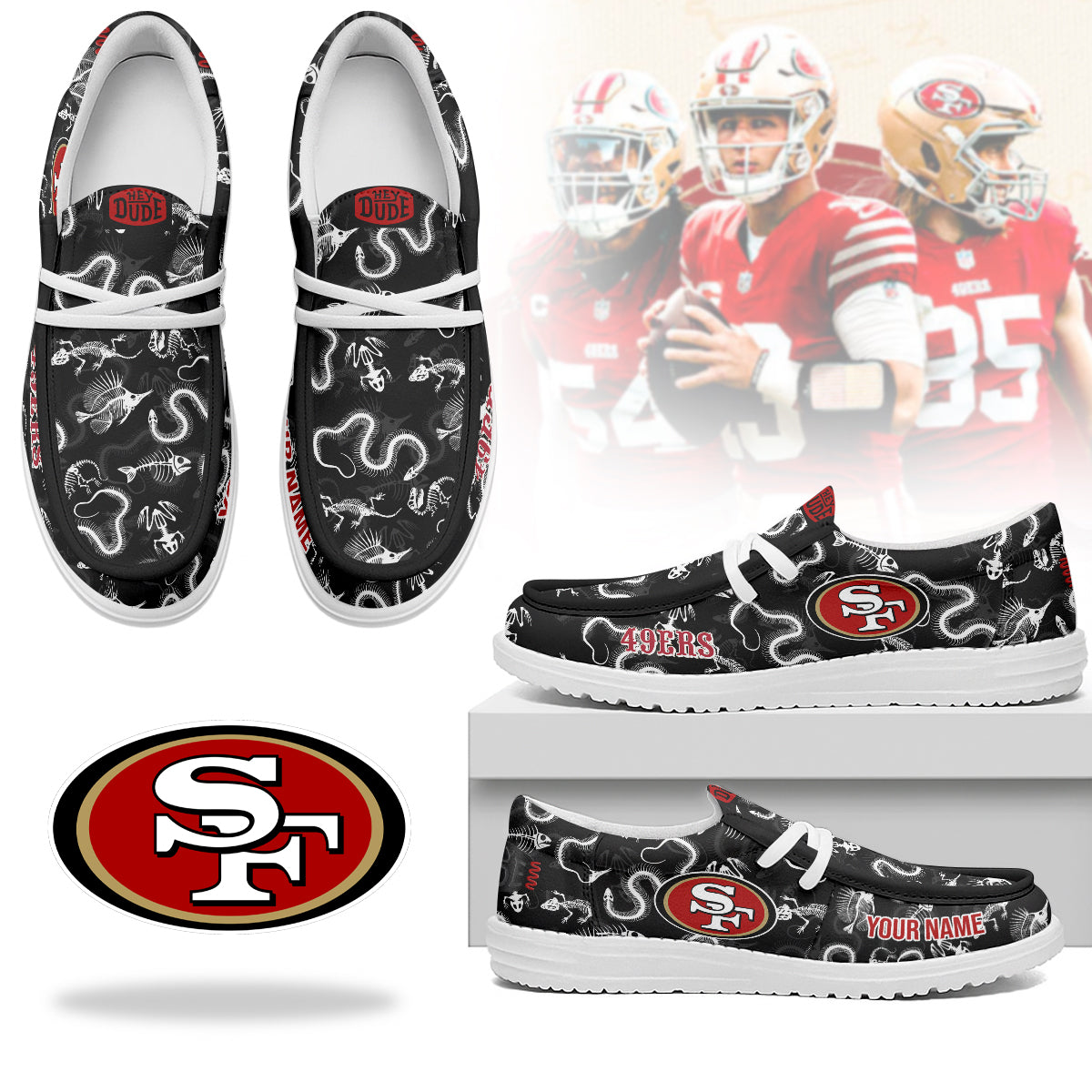 San Francisco 49ers Halloween Hey Dude Shoes