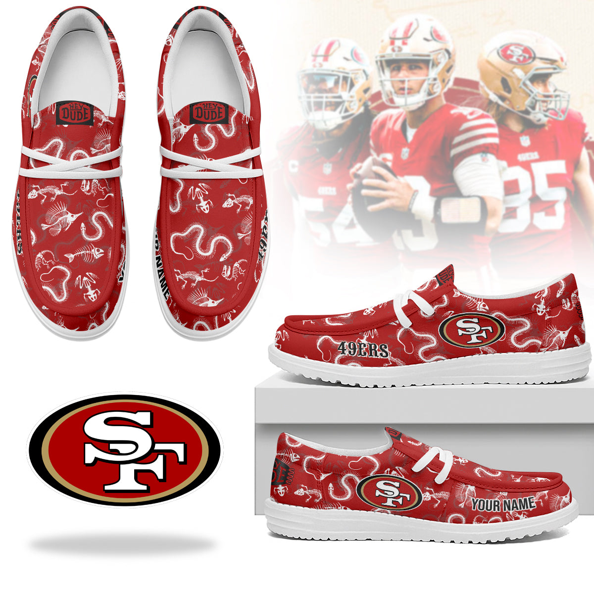 San Francisco 49ers Halloween Hey Dude Shoes