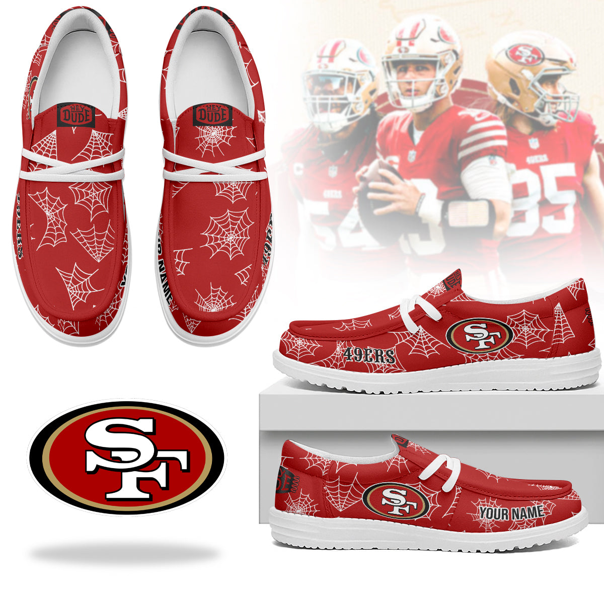 San Francisco 49ers Halloween Hey Dude Shoes