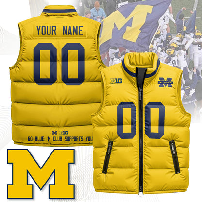 Personalized Michigan Wolverines Unisex Puffer Vest