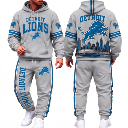 DET Streetwear Hoodie Pants Set - Printed