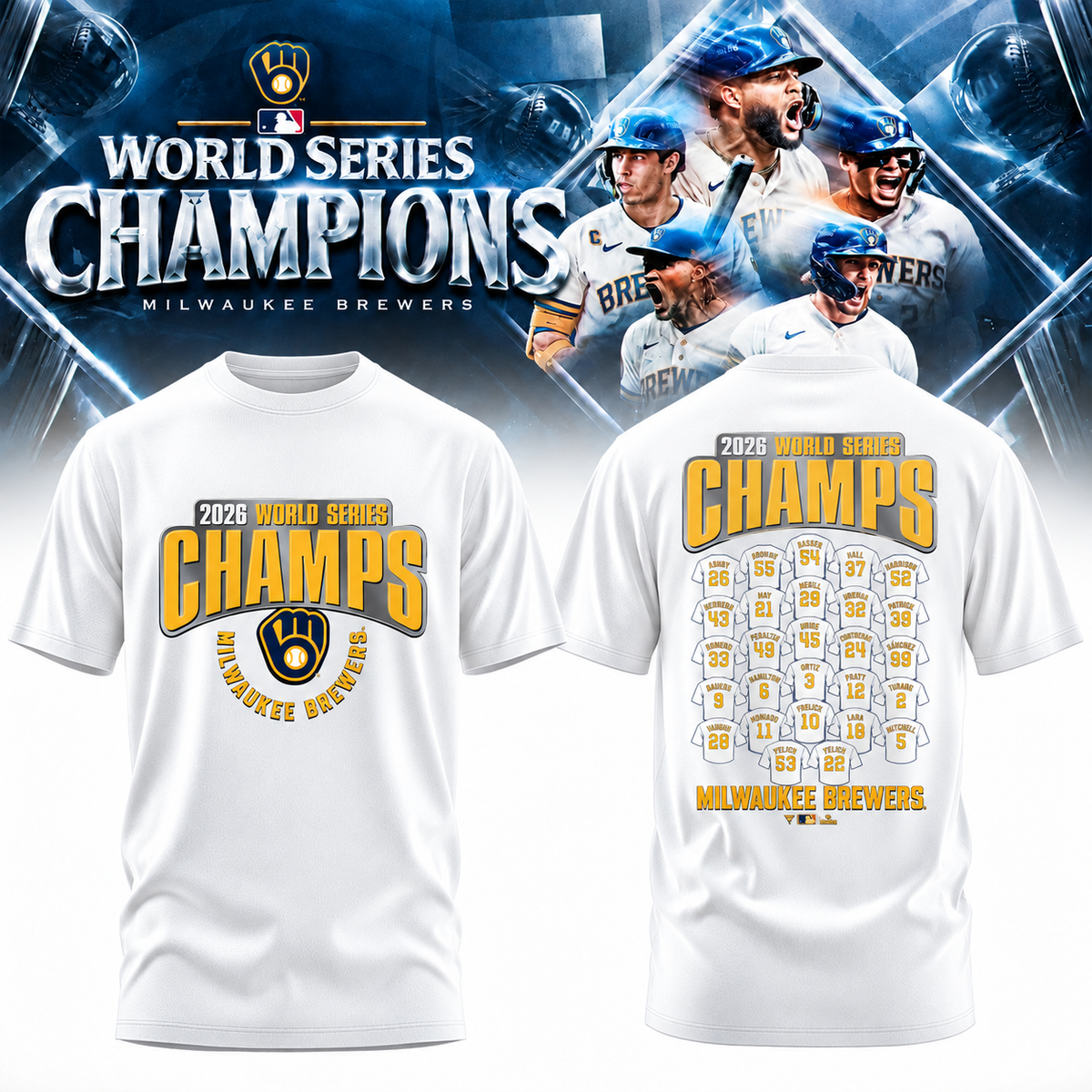 MIL World Series Champions Two Sides T-Shirt - Printed V18