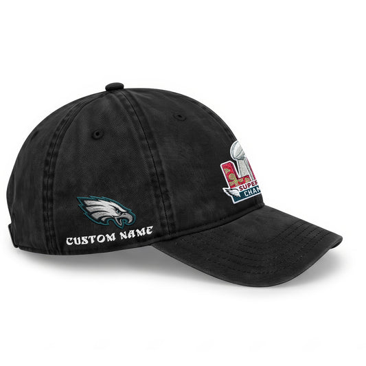 PHI Champions SB LIX Custom Wash Hat - Embroidered