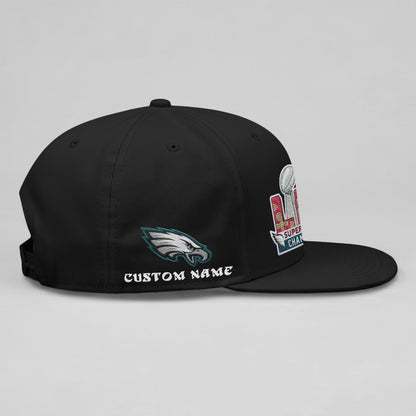 Philadelphia Eagles Champions SB LIX Custom Snapback Cap - Embroidered