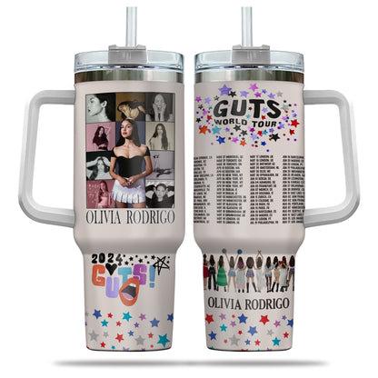 Personalized 40oz Olivia Rodrigo Tumbler TLA061 - Guts World Tour 2024