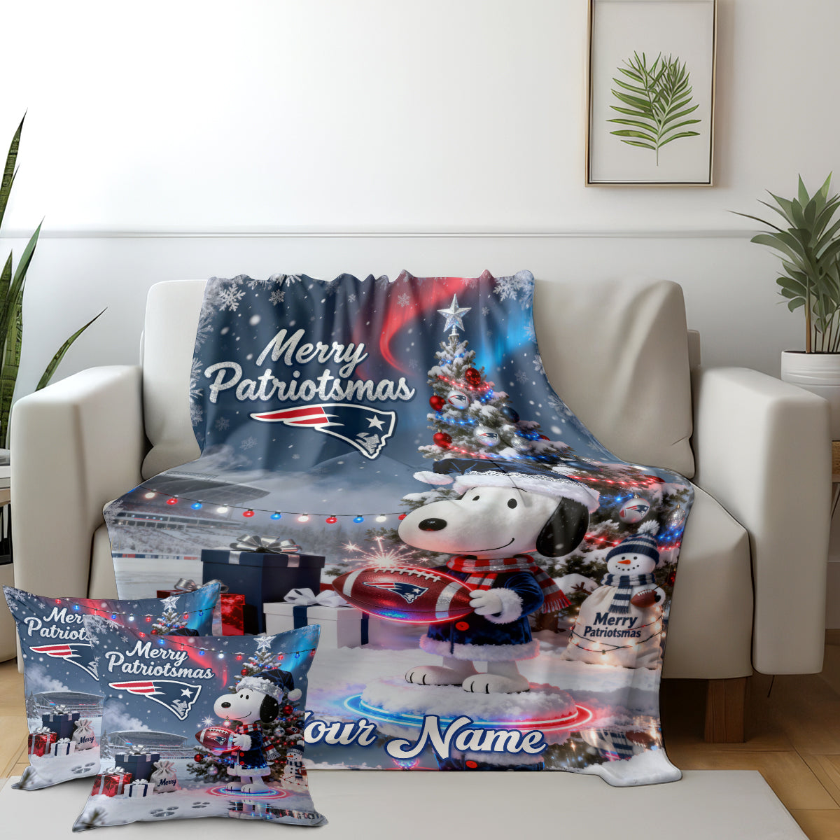 NE x SNP | Premium Christmas Fleece Blanket & Throw Pillow