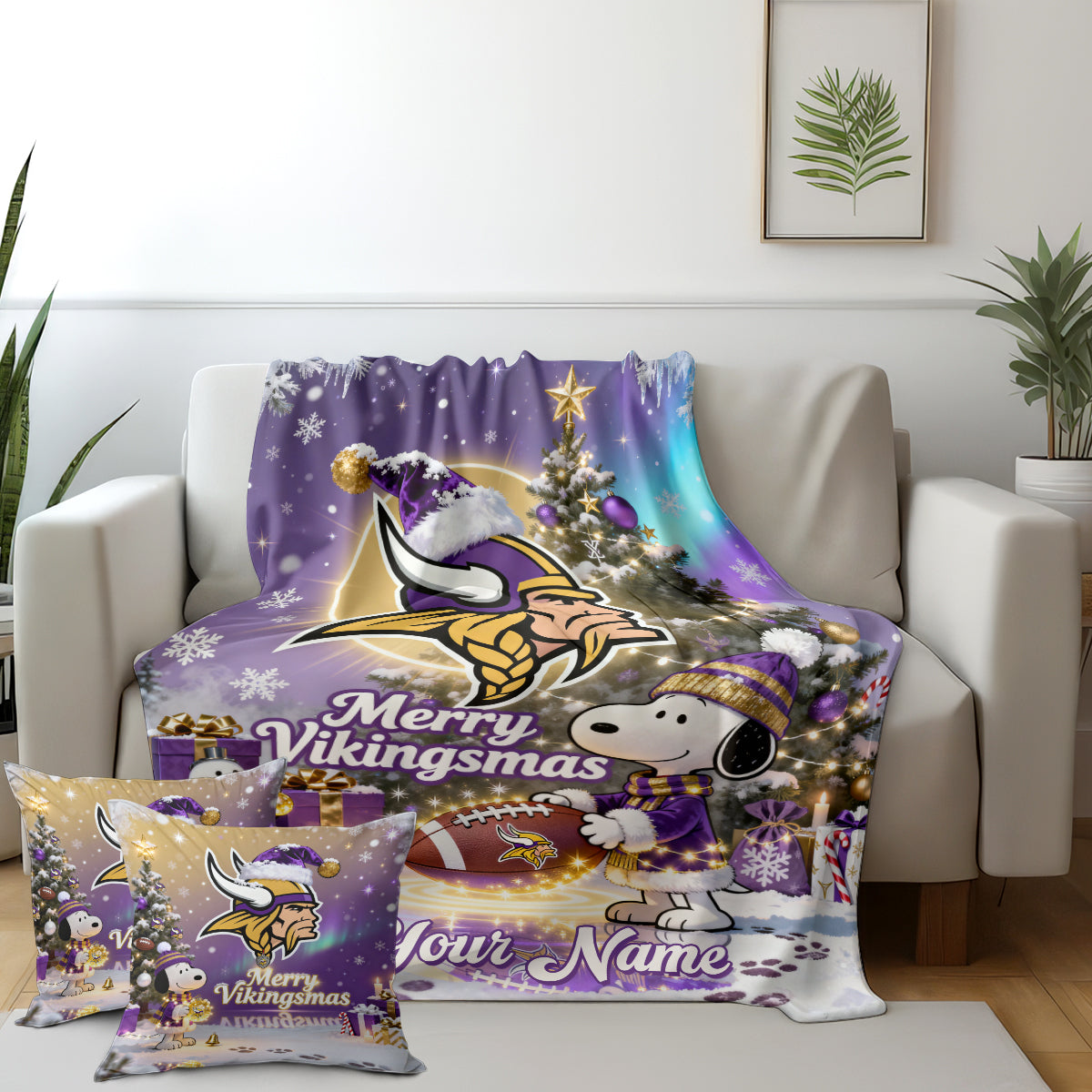 MIN x SNP | Premium Christmas Fleece Blanket & Throw Pillow