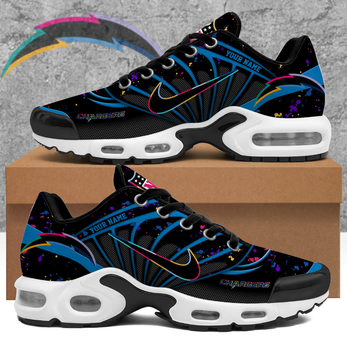 Los Angeles Chargers 2025 Crucial Catch Air Max Shoes