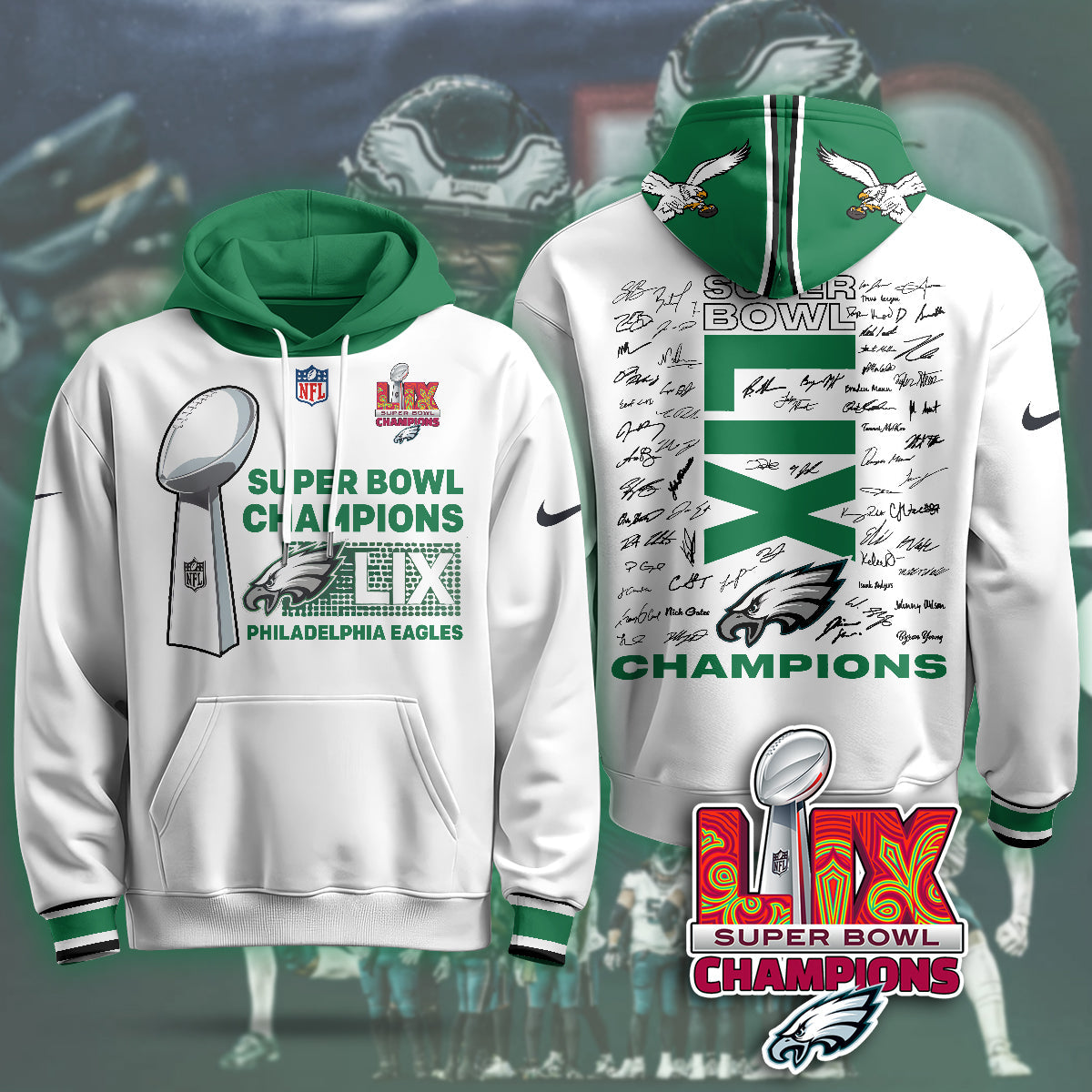 Philadelphia Eagles Super Bowl LIX Champions Hoodie