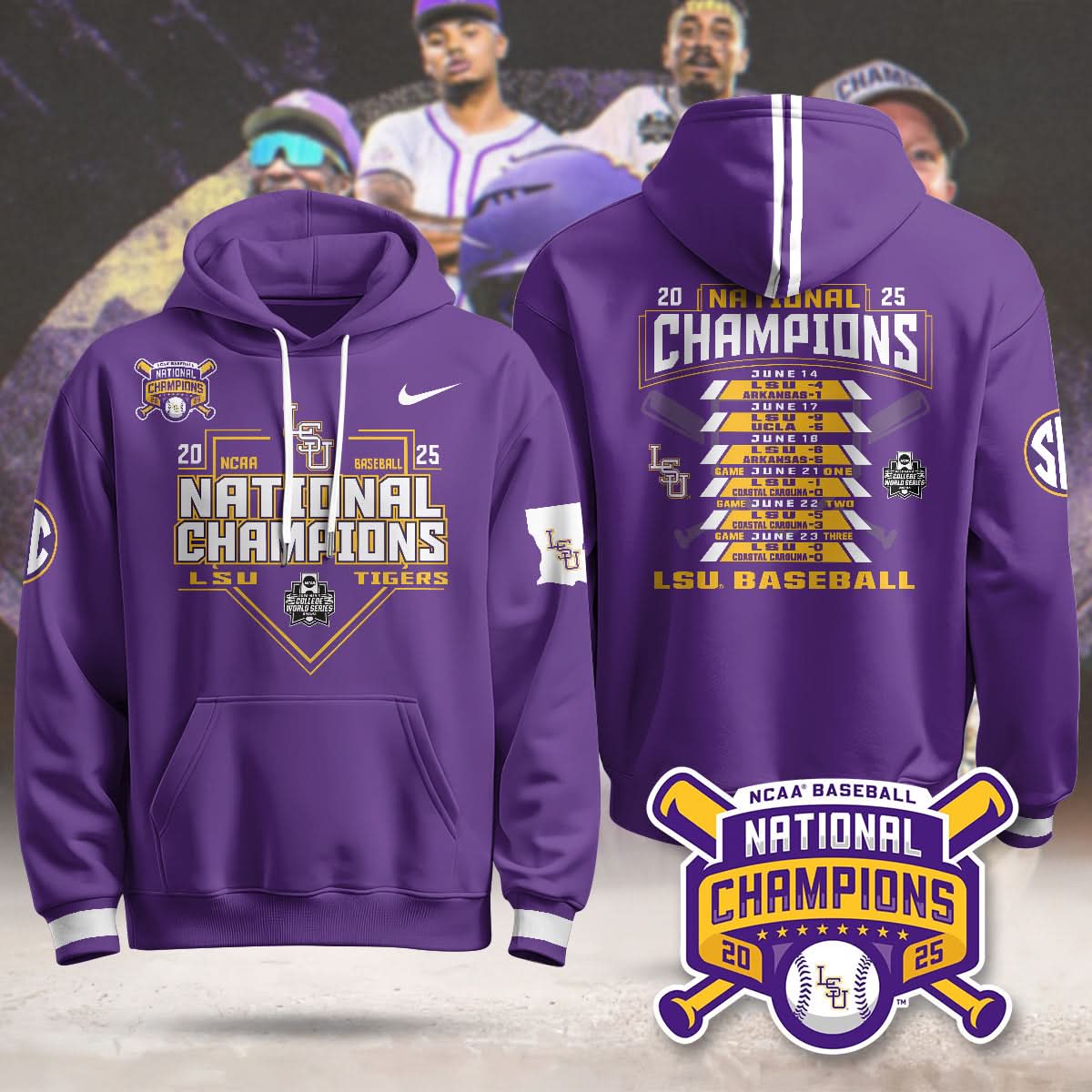 LSU Tigers 2025 World Series Limited Hoodie - Printed