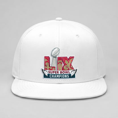 Philadelphia Eagles Champions SB LIX Custom Snapback Cap - Embroidered
