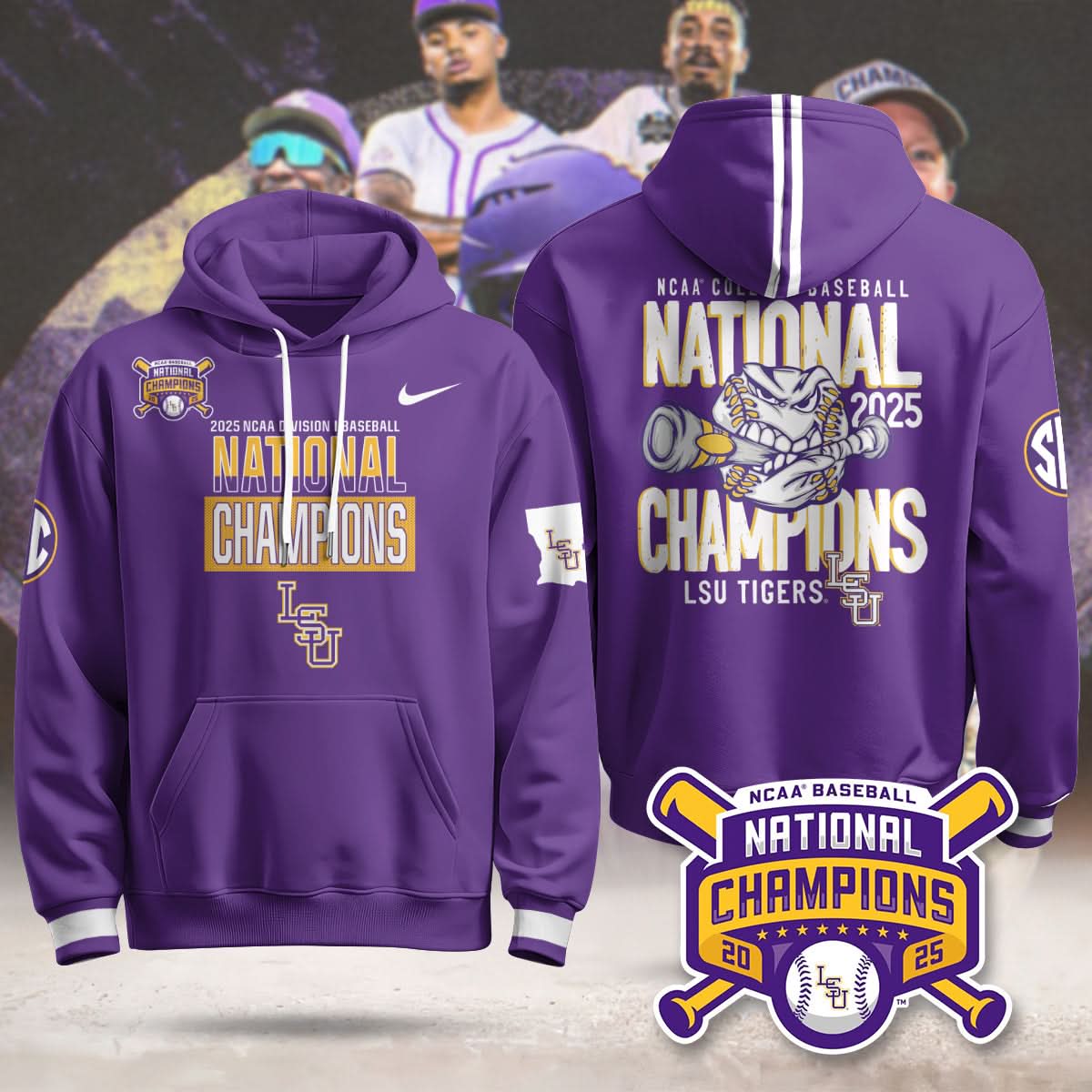 LSU Tigers 2025 World Series Limited Hoodie - Printed