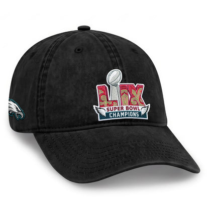 Philadelphia Eagles Champions SB LIX Wash Hat - Embroidered