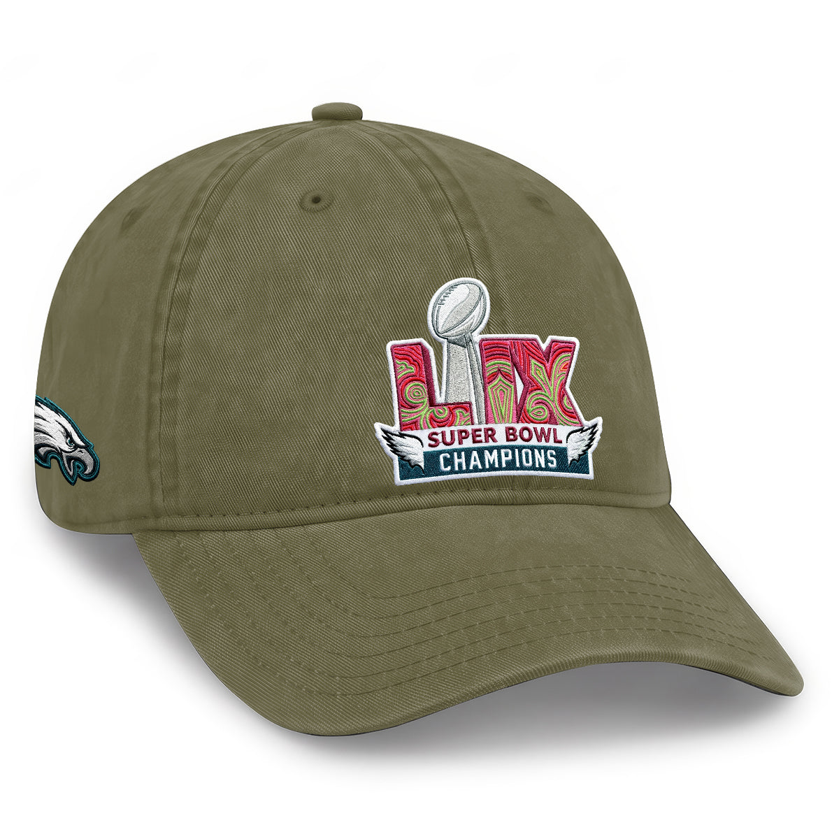 Philadelphia Eagles Champions SB LIX Wash Hat - Embroidered