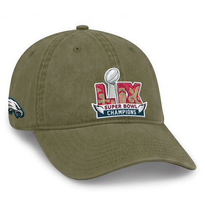 Philadelphia Eagles Champions SB LIX Wash Hat - Embroidered