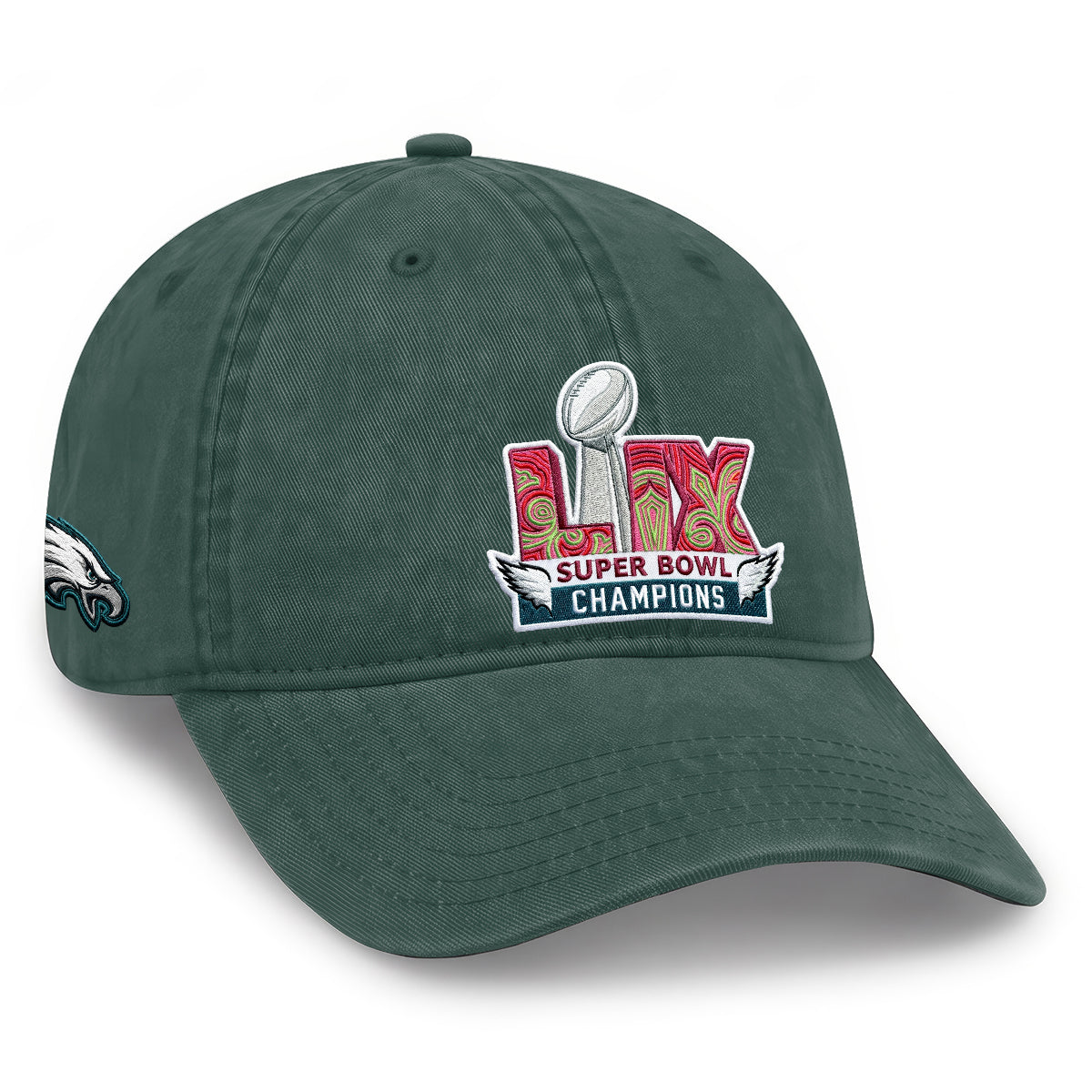 Philadelphia Eagles Champions SB LIX Wash Hat - Embroidered