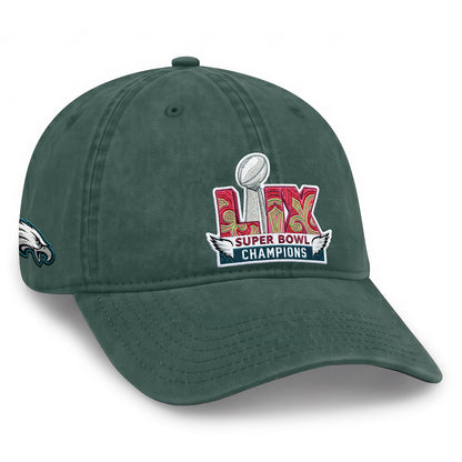Philadelphia Eagles Champions SB LIX Wash Hat - Embroidered