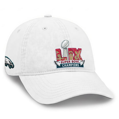 Philadelphia Eagles Champions SB LIX Wash Hat - Embroidered