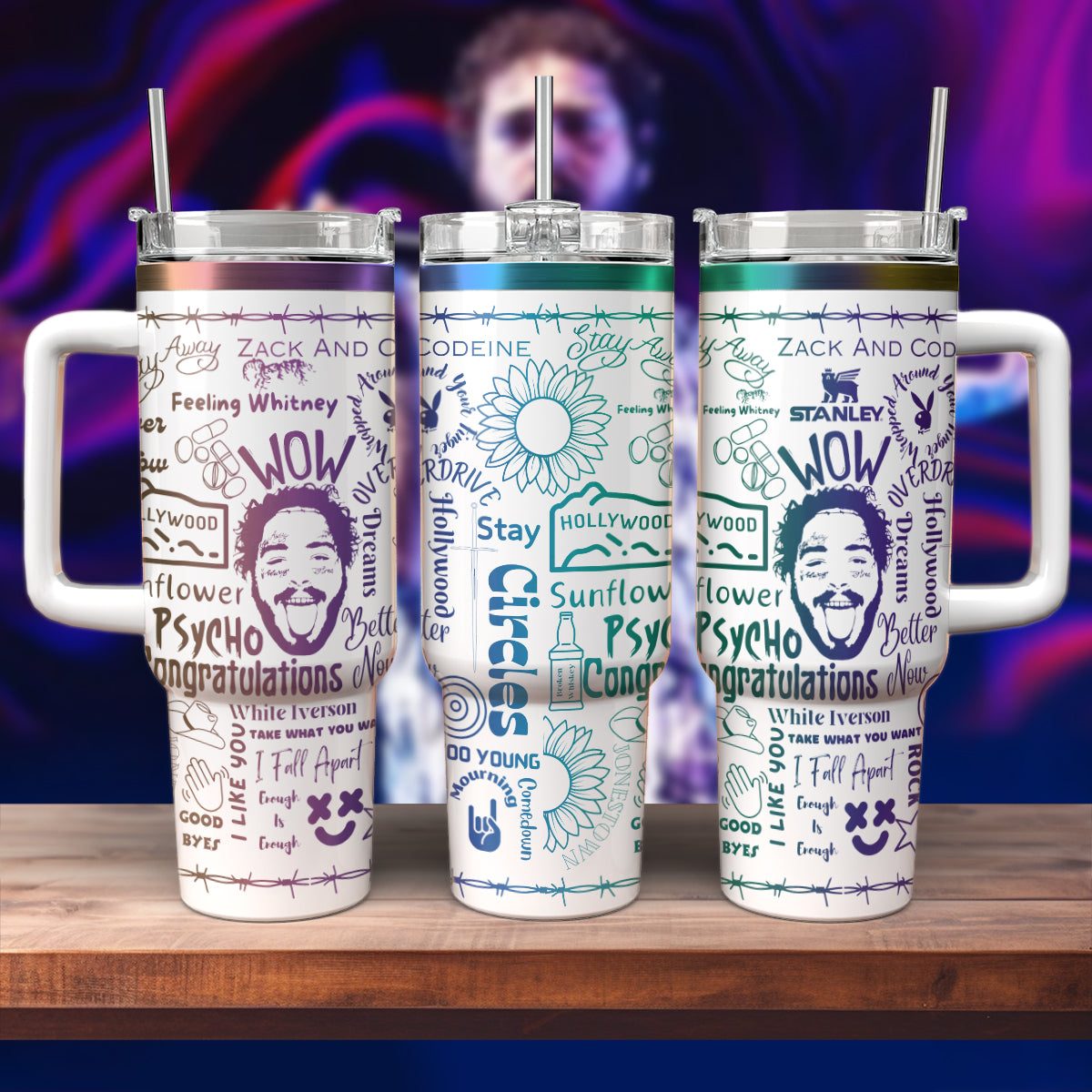 Post Malone Songs Engraved Tumbler- 406TTHNTB143