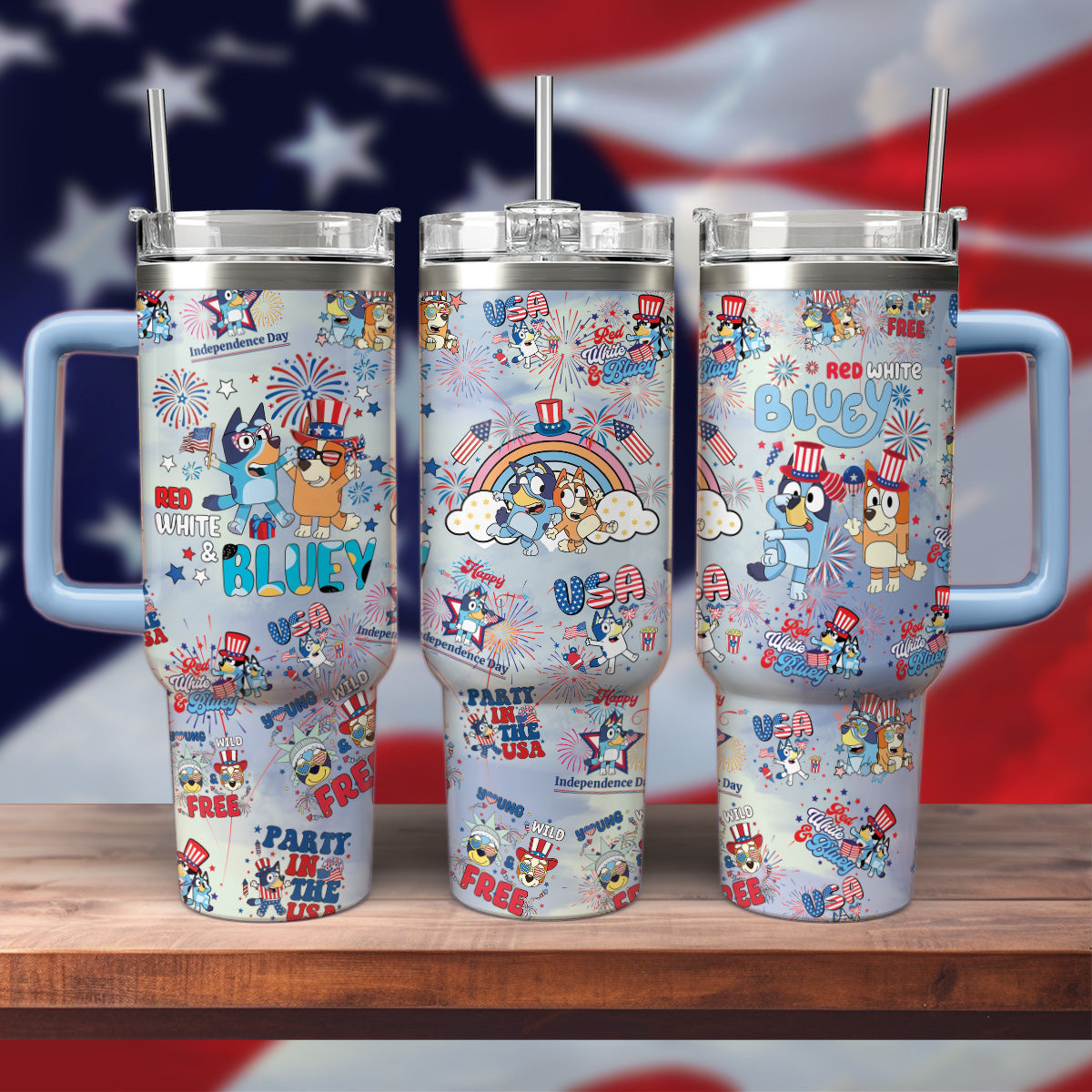 40oz Bluey 4th Of July - Loving Kids & Parents 406VTHNTB003