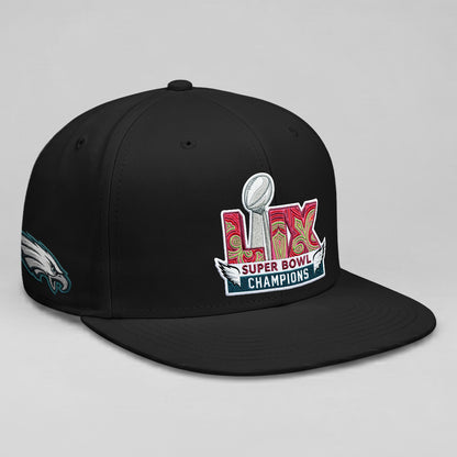 Philadelphia Eagles Champions SB LIX Snapback Cap - Embroidered