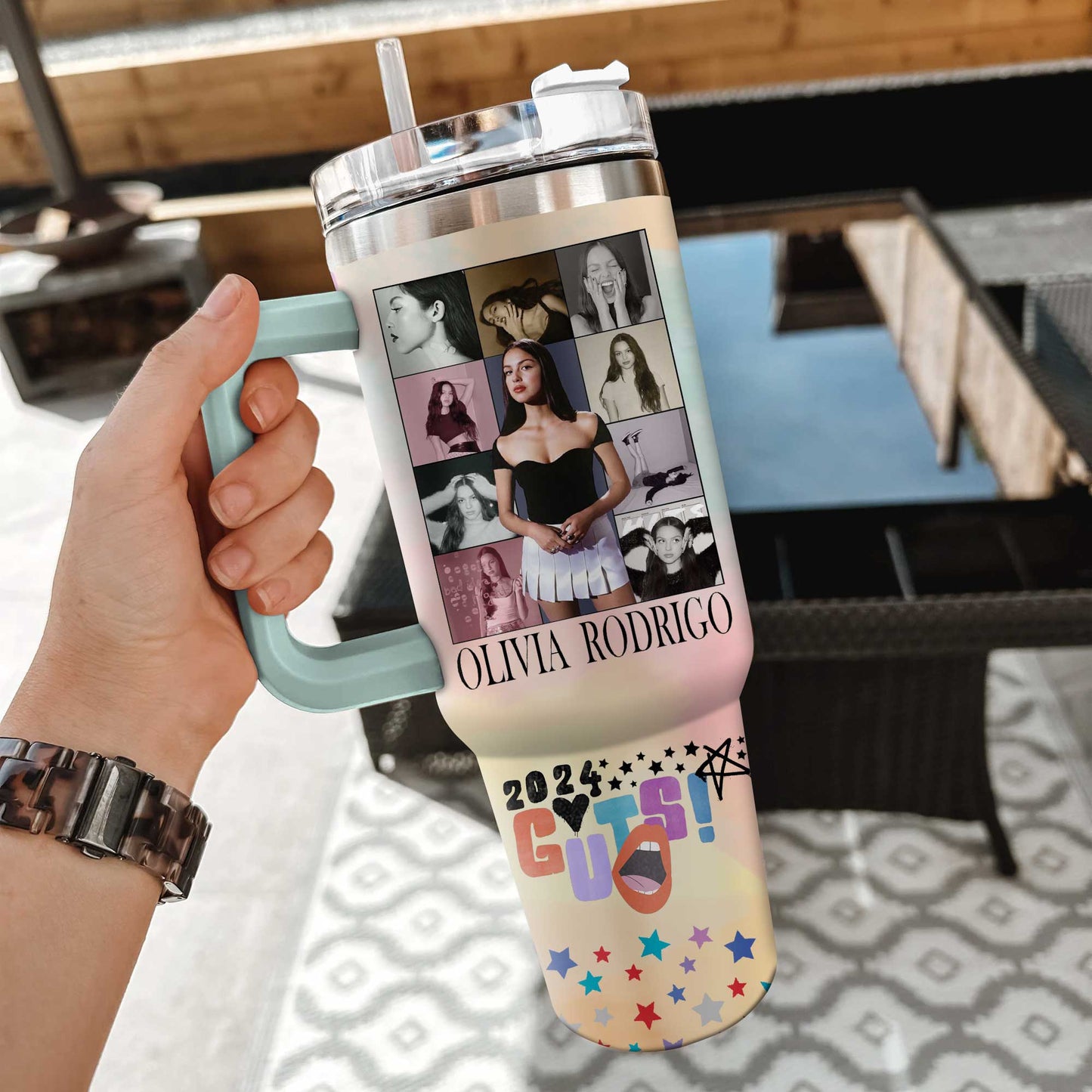 Personalized 40oz Olivia Rodrigo Tumbler TLA061 - Guts World Tour 2024