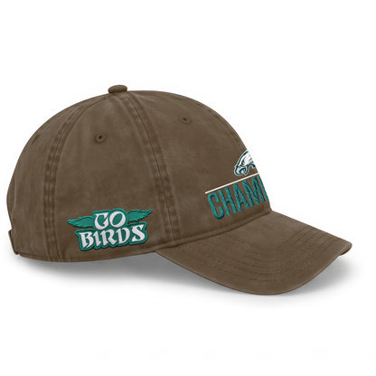 PHI Champions SB LIX Custom Wash Hat V2 - Embroidered