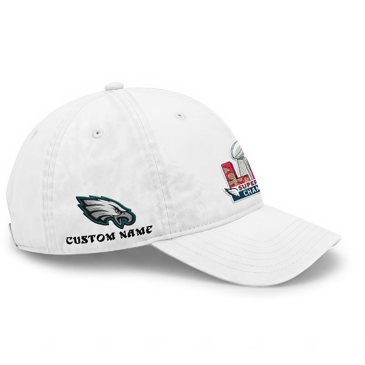 Philadelphia Eagles Champions SB LIX Custom Wash Hat - Embroidered