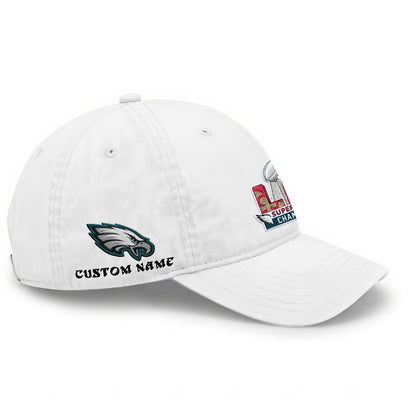 Philadelphia Eagles Champions SB LIX Custom Wash Hat - Embroidered