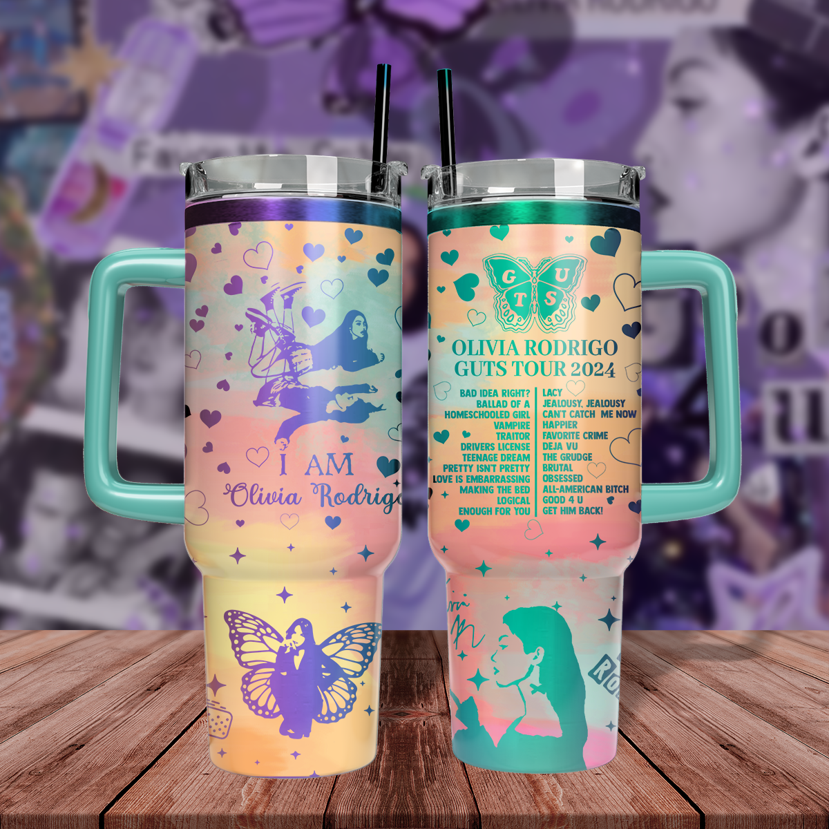 40oz Olivia Rodrigo Tumbler TLA54 - Guts World Tour 2024