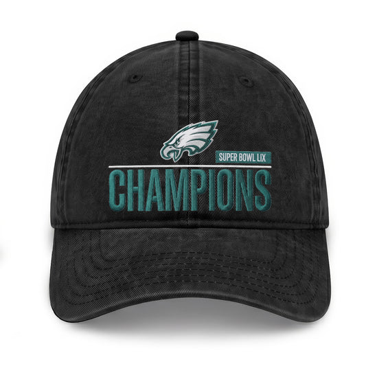 PHI Champions SB LIX Custom Wash Hat V2 - Embroidered