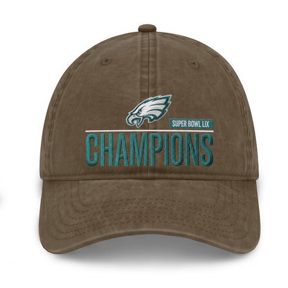 PHI Champions SB LIX Custom Wash Hat V2 - Embroidered