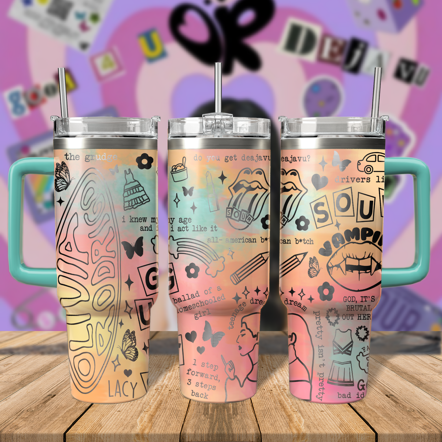 40oz Olivia Rodrigo Tumbler TLA56 - Guts World Tour 2024