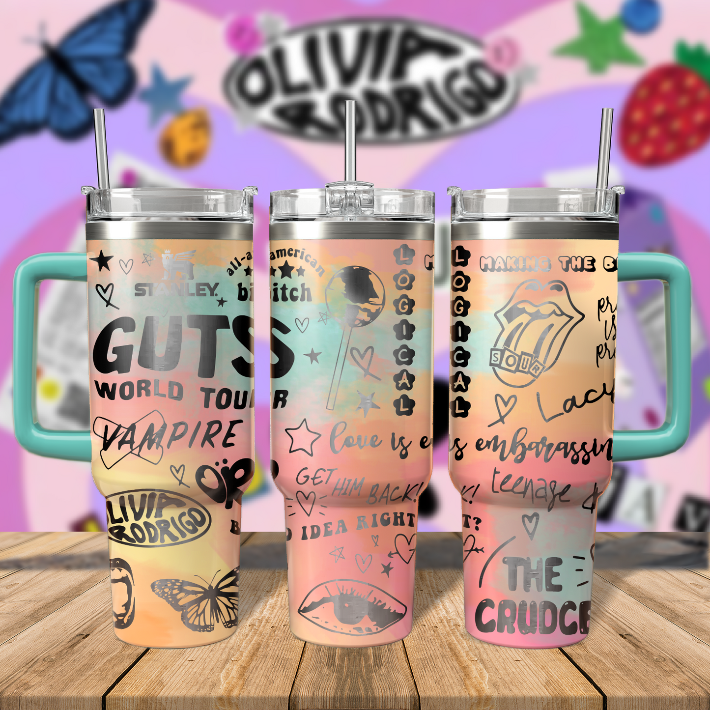 40oz Olivia Rodrigo Tumbler TLA57 - Guts World Tour 2024